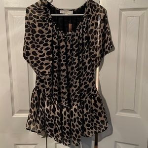 NWT Plus Size Cheetah Print Dress Shirt